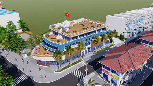 Phối cảnh một góc khu dân cư dọc sông Tiền.