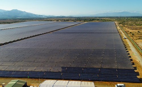 Nhà máy điện mặt trời 330MW của liên doanh BIM - AC Renewables tại huyện Thuận Nam, tỉnh Ninh Thuận.