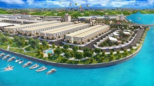 Phối cảnh hơn 100 căn nhà phố hướng biển nằm trong Khu đô thị Phú Cường sắp ra mắt.