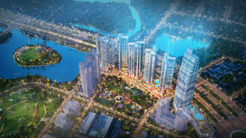 Phối cảnh tổng thể Eco Green Sài Gòn trên đường Nguyễn Văn Linh, phường Tân Thuận Tây, quận 7, TP HCM. Hotline: 0933002299. Website:  www.eco-greensaigon.com.vn.