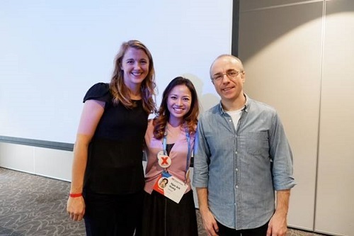 Ảnh: Ngọc Anh gặp gỡ bà Alyssa Hampton - Giám đốc Hợp tác Quốc tế của TEDxGlobal và Will Davis - Giám đốc Quản lý Ứng dụng của TEDxGlobal để cùng chia sẻ tầm nhìn phát triển cộng đồng TEDx tại Việt Nam.)