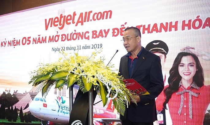 Giám đốc điều hành Vietjet Lưu Đức Khánh chia sẻ về sự đồng hành phát triển của Vietjet và du lịch tỉnh Thanh Hóa.