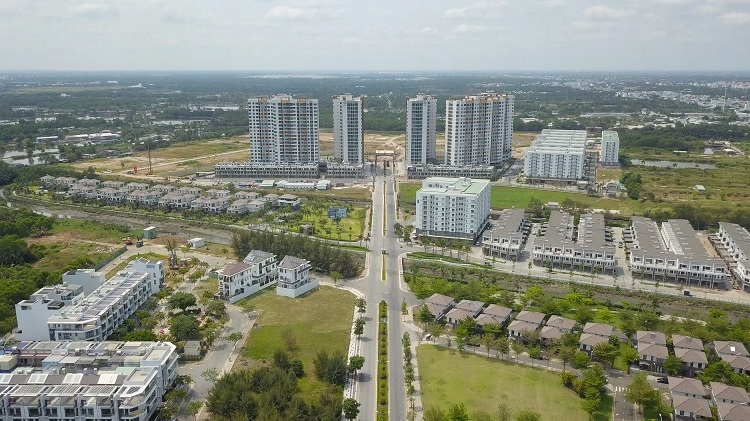 Hình thực tế một phần dự án khu đô thị Mizuki Park 26ha được phát triển bởi liên doanh Nam Long và 2 đối tác Nhật Bản