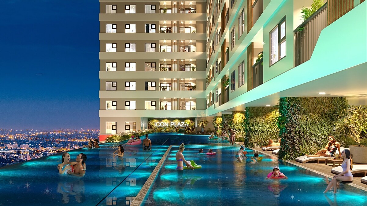 Icon Plaza cung cấp đa dạng tiện ích phục vụ nhu cầu sống hiện đại của khách hàng mọi độ tuổi. Ảnh phối cảnh: DVG.