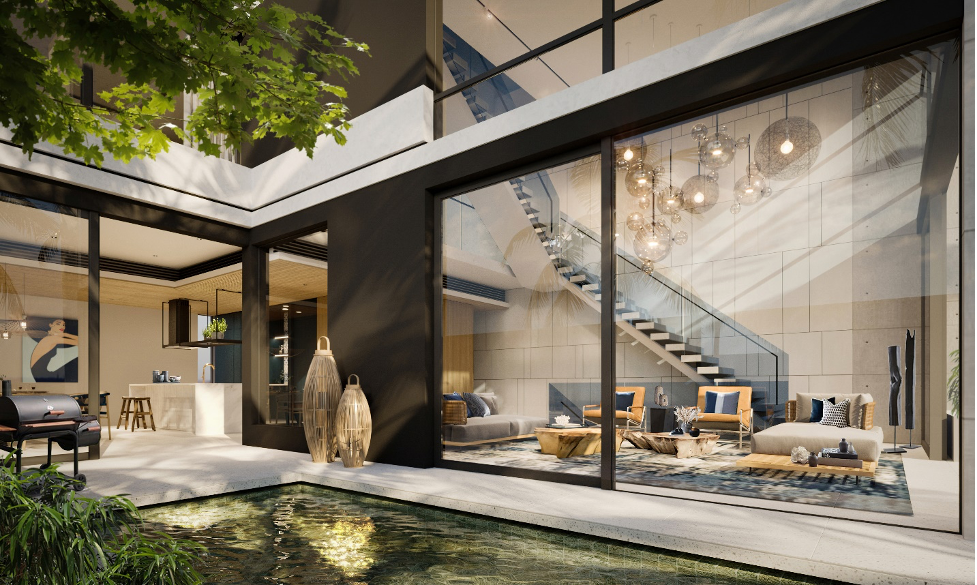 Luxurious living space in each villa.