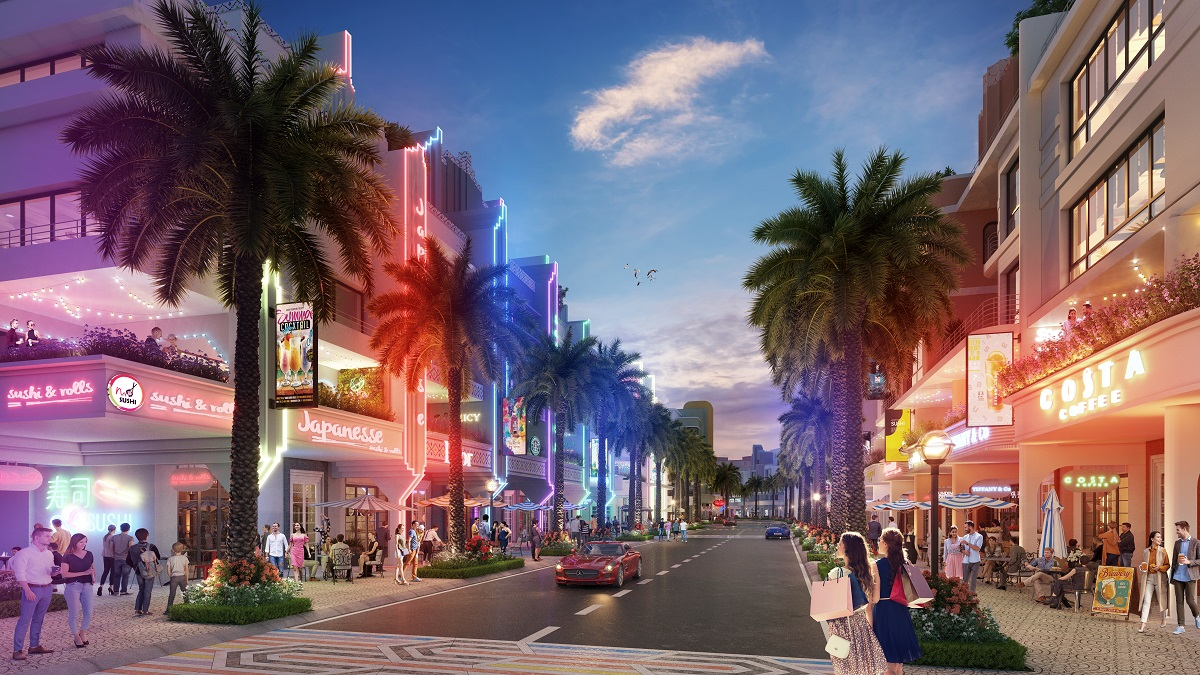 Chất sống Miami phồn hoa được tái hiện tại The Link. Ảnh phối cảnh minh họa: Sun Property